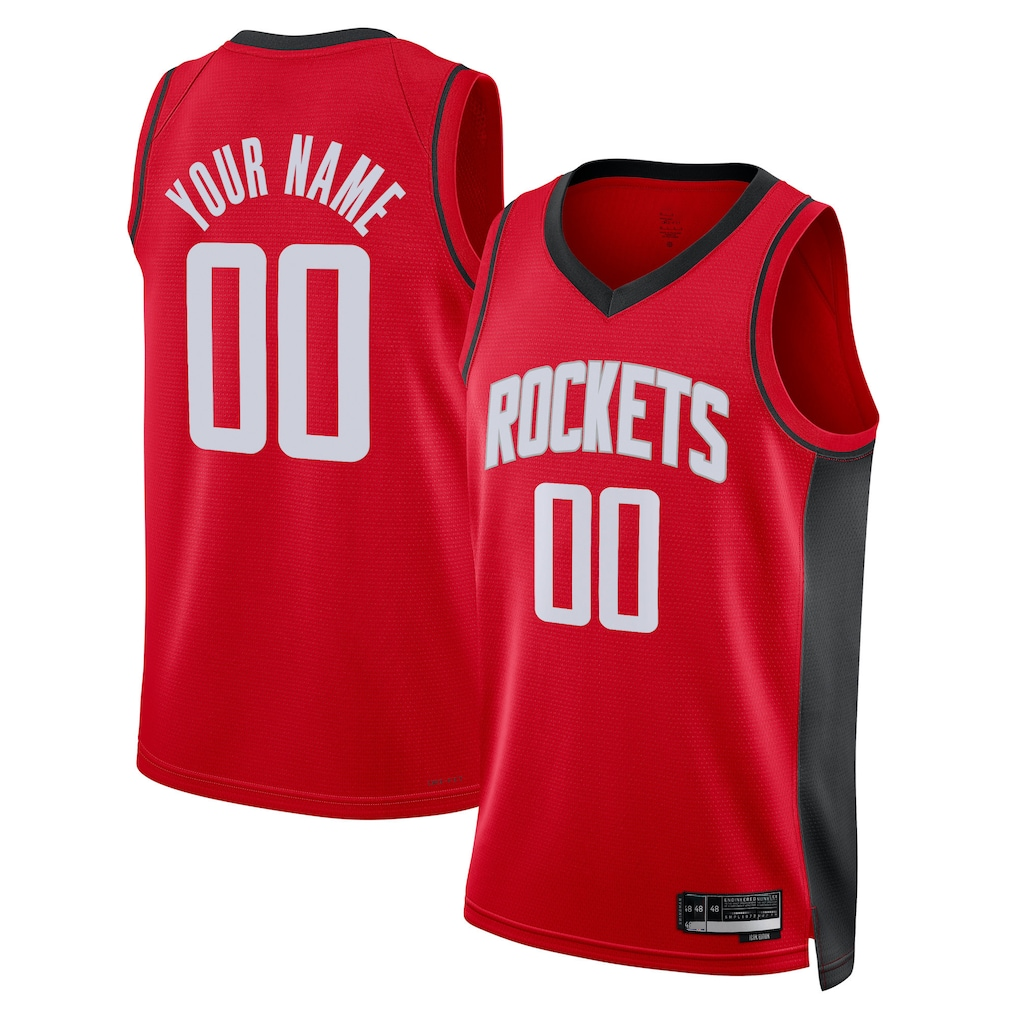 Kamcf Custom H.Rockets Red Swingman Stitched Jerseys - Icon Edition