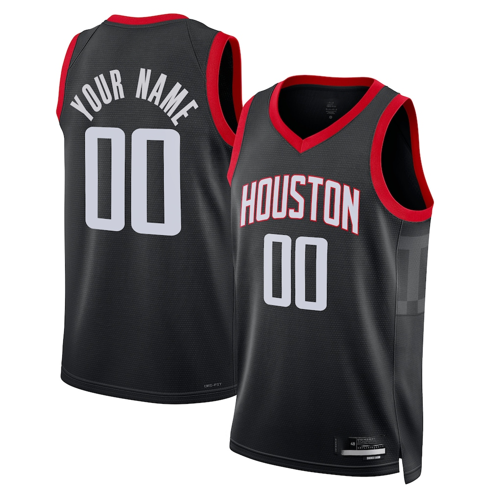 Kamcf Custom H.Rockets White Swingman Stitched Jerseys- Association Edition