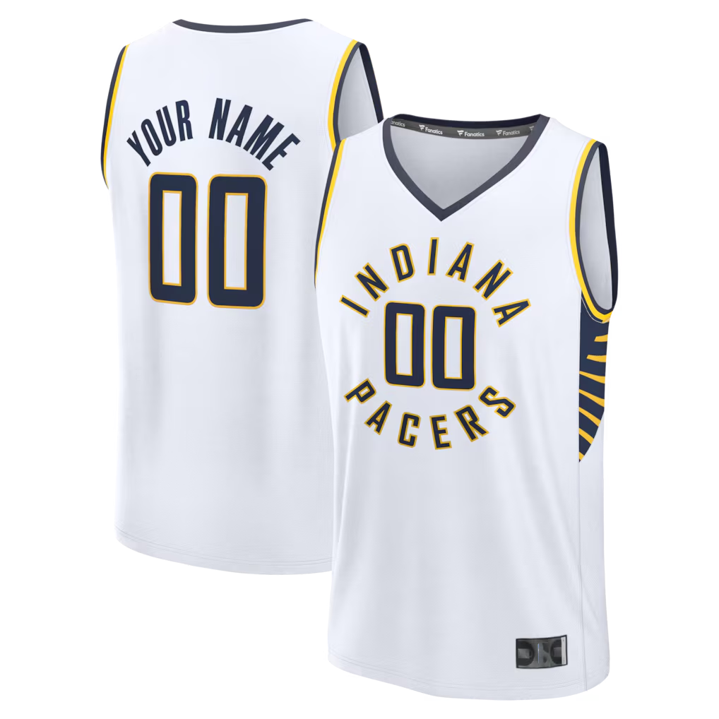 Kamcf Custom I.Pacers White Fast Break Jerseys - Icon Edition