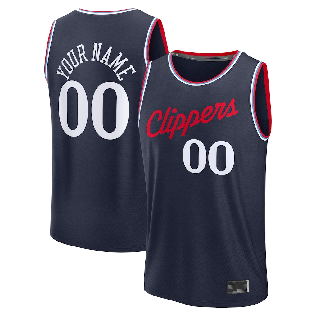 Kamcf Custom L.Clippers Navy Fast Break Stitched Jerseys- Icon Edition