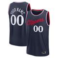 Kamcf Custom L.Clippers Navy Fast Break Stitched Jerseys- Icon Edition