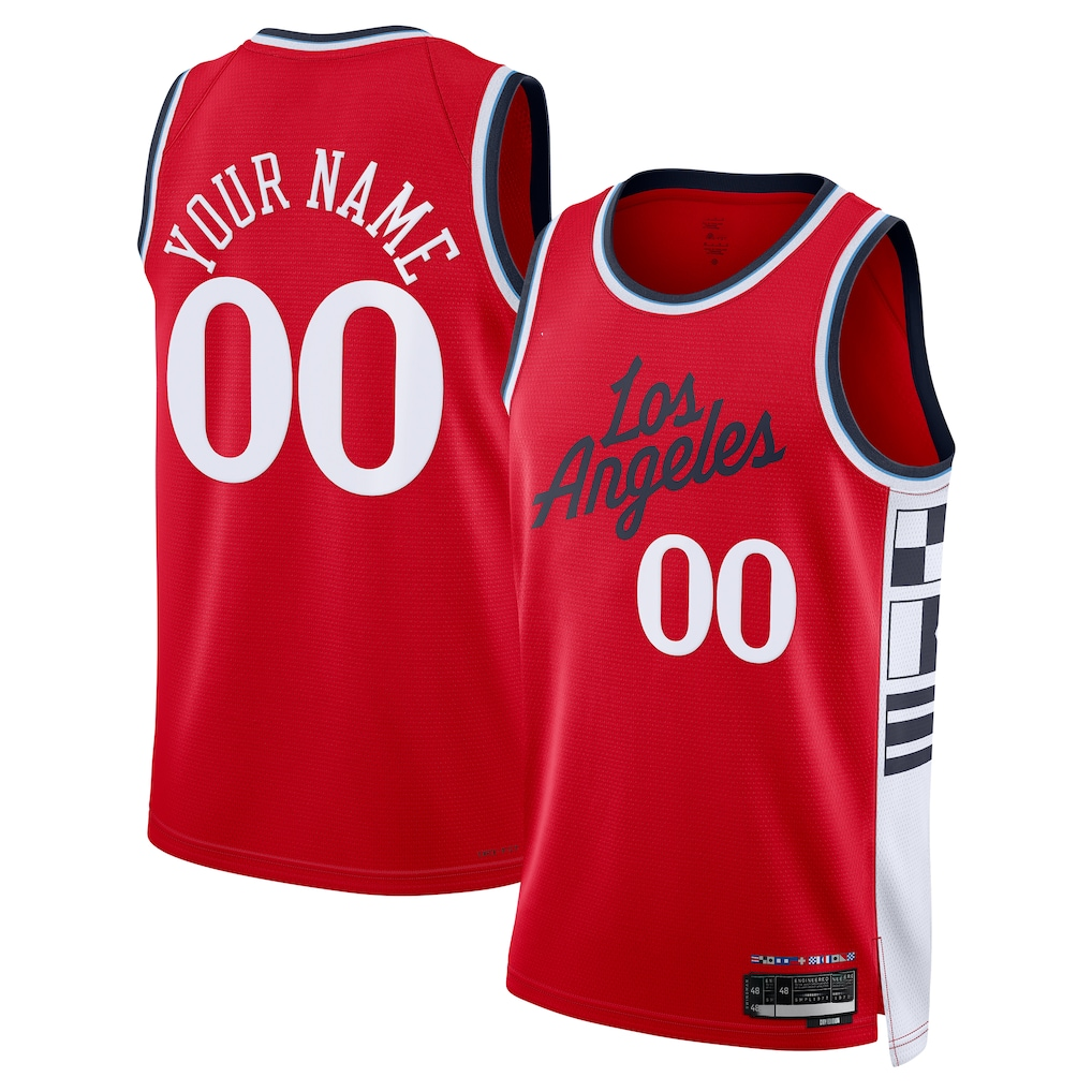 Kamcf Custom L.Clippers Red 202425 Swingman Stitched Jerseys- Statement Edition