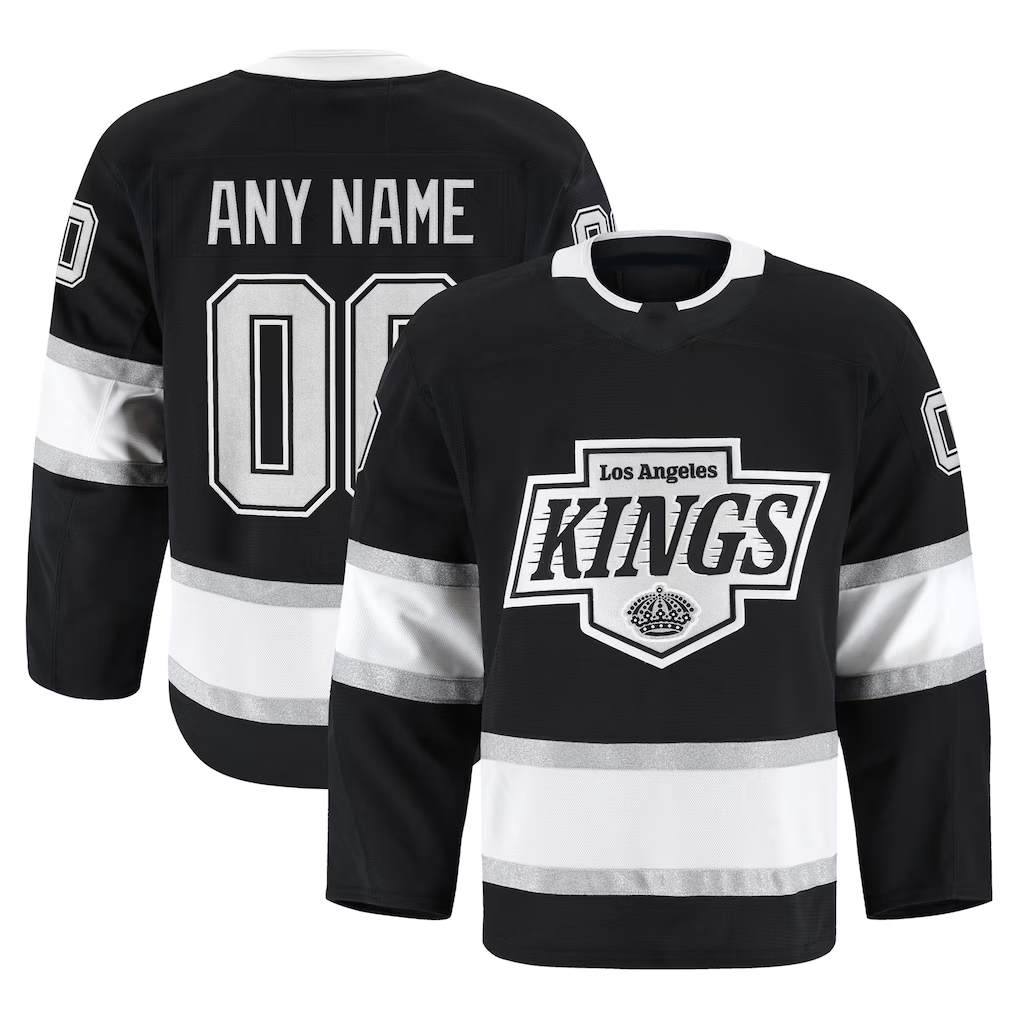 Kamcf Custom LA.Kings Black Home Authentic Pro Jerseys