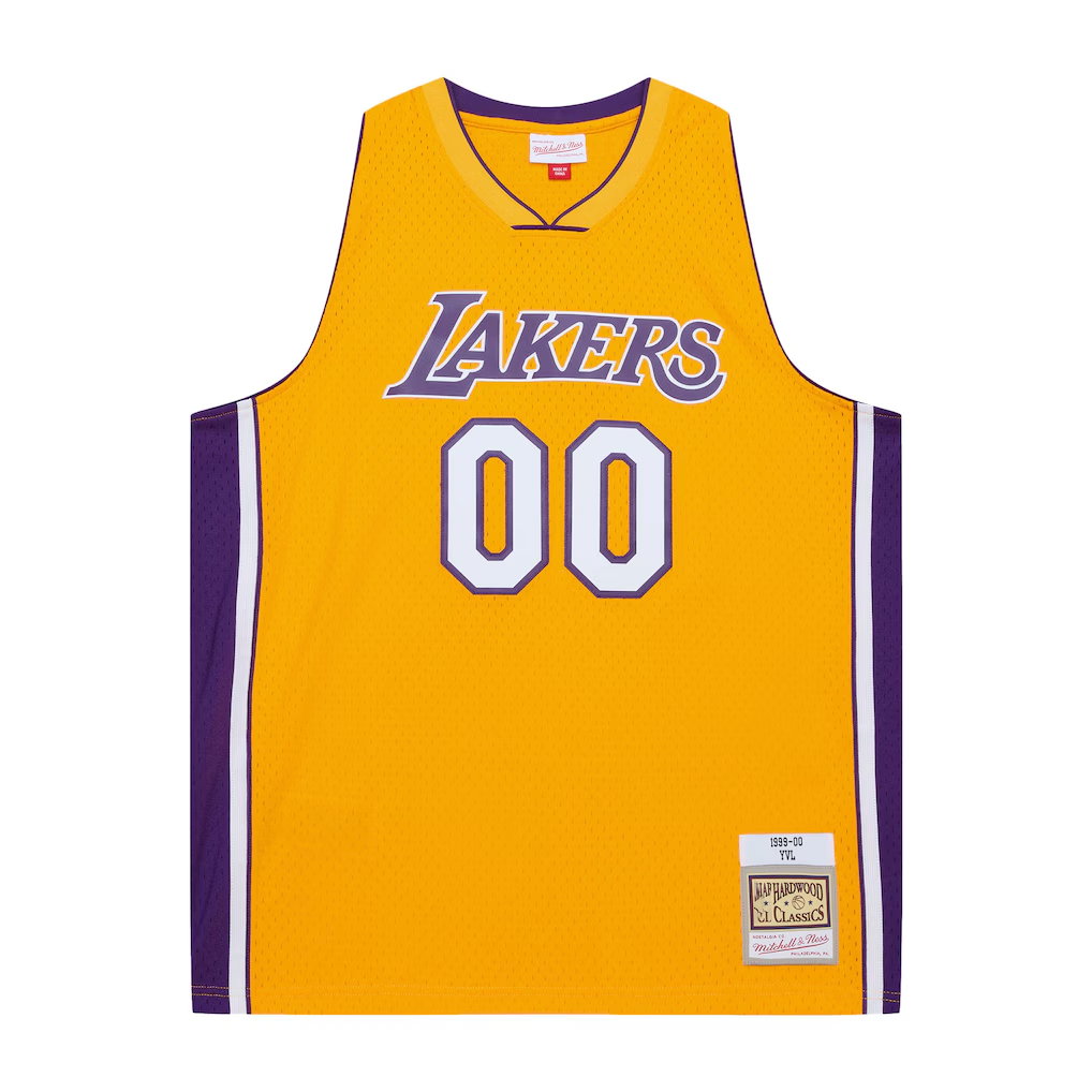 Kamcf Custom LA.Lakers Mitchell & Ness x Playboi Carti Gold 1999-00 Swingman Stitched Jerseys