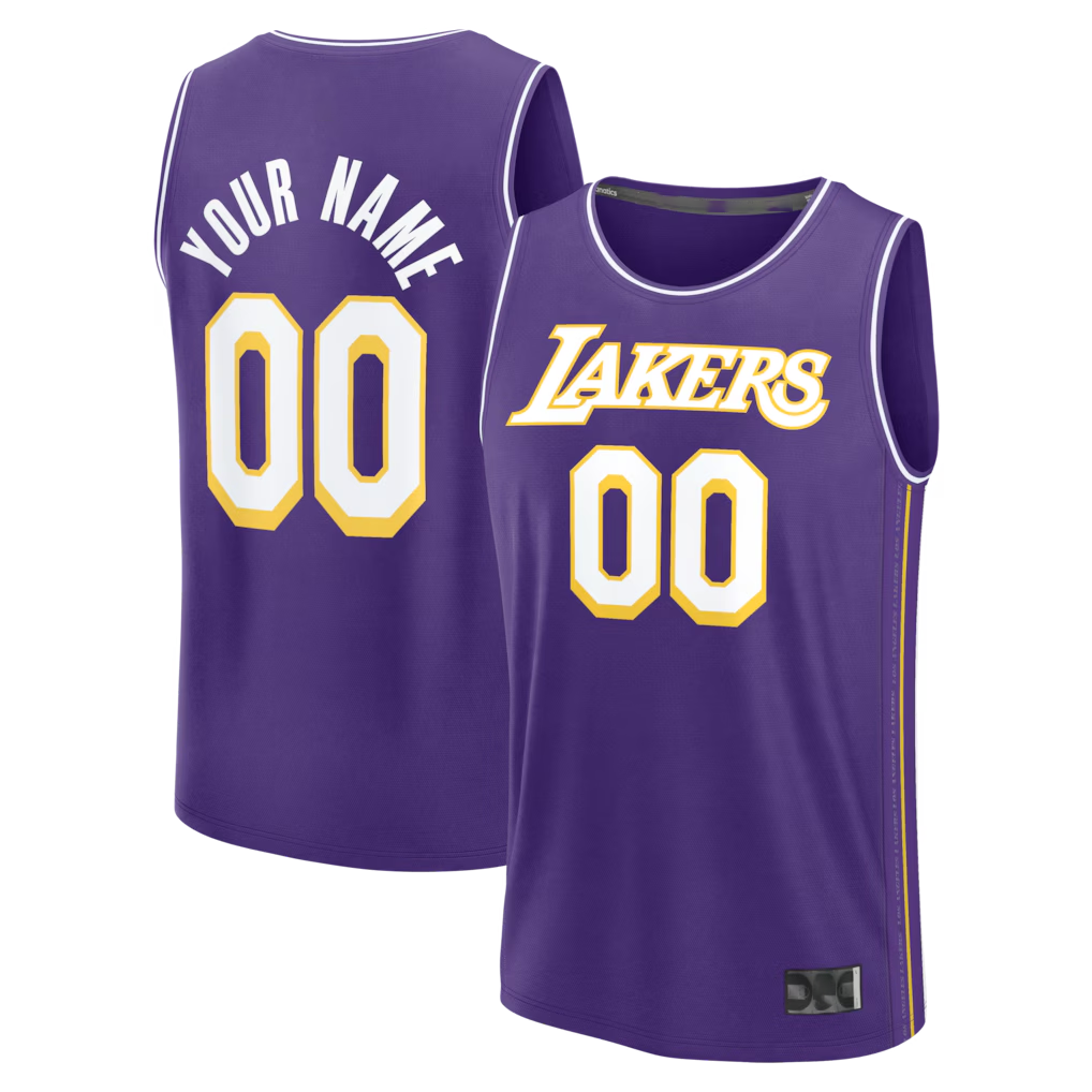 Kamcf Custom LA.Lakers Purple Fast Break Stitched Jerseys - Icon Edition