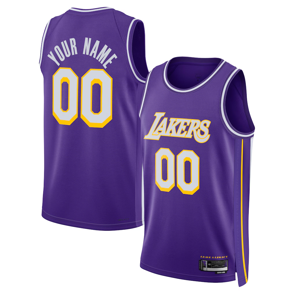 Kamcf Custom LA.Lakers Purple Swingman Stitched Jerseys - Statement Edition