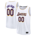 Kamcf Custom LA.Lakers White Fast Break Replica Stitched Jerseys - Association Edition