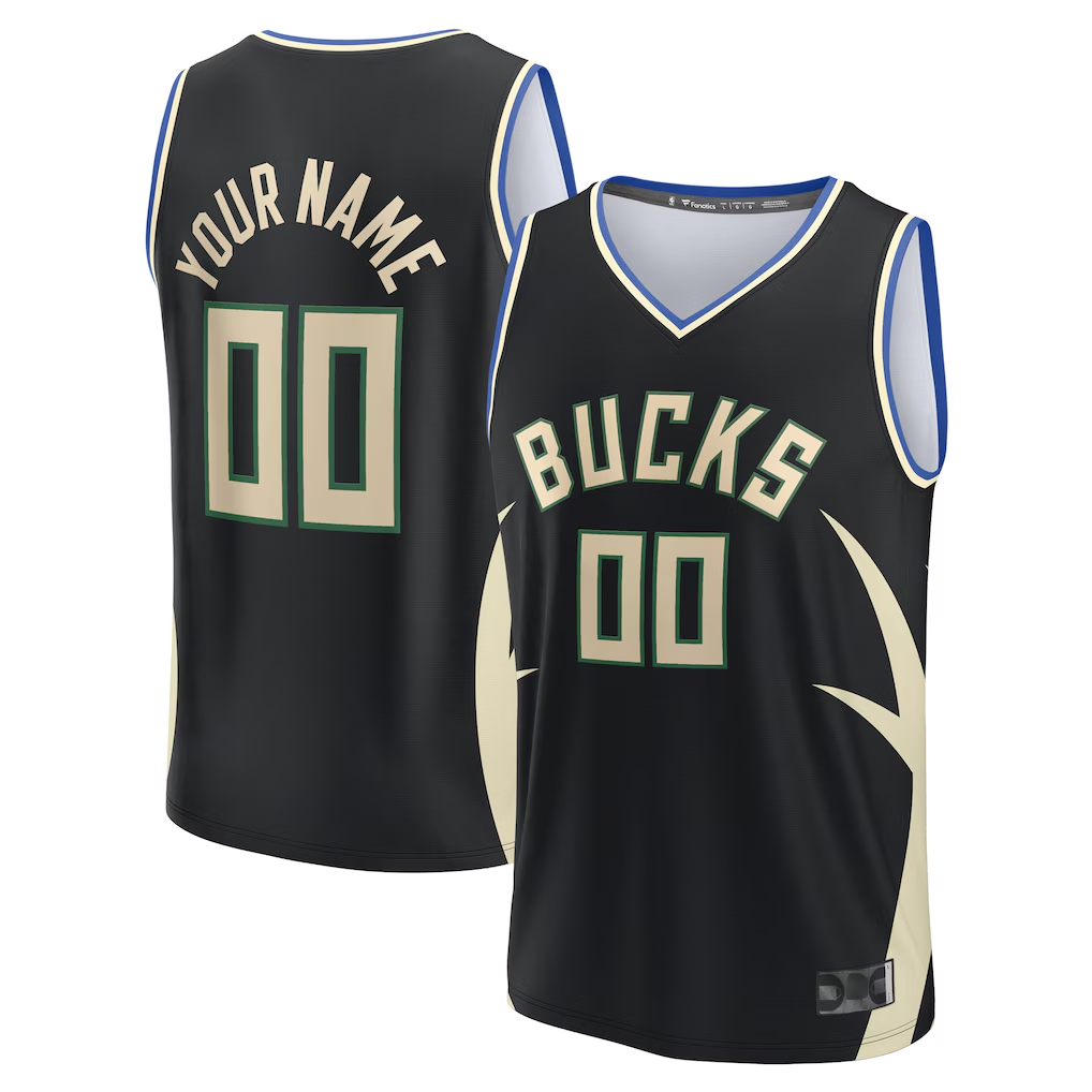 Kamcf Custom M.Bucks  Black Fast Break Jerseys - Statement Edition