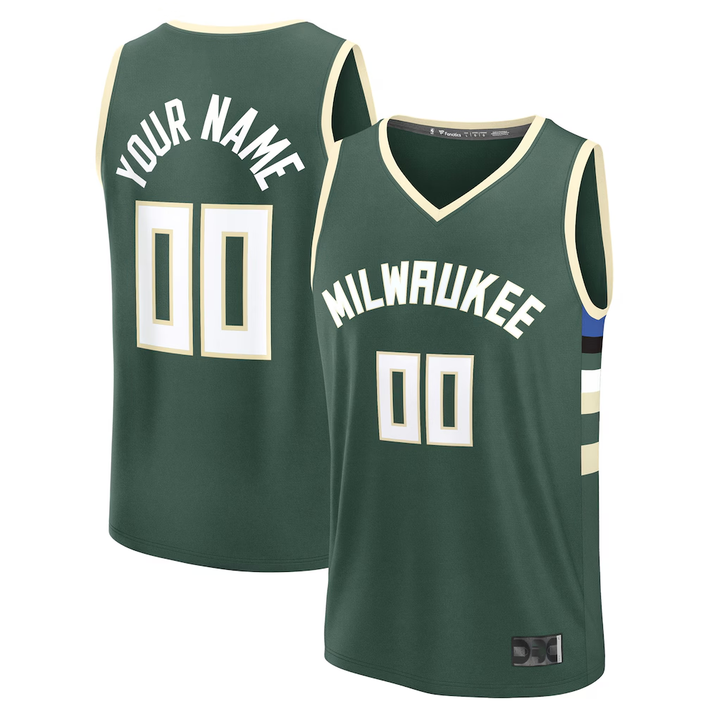 Kamcf Custom M.Bucks Green Fast Break Jerseys - Icon Edition