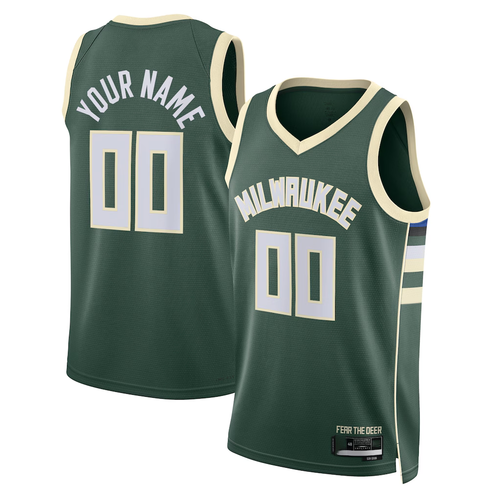 Kamcf Custom M.Bucks White Fast Break Jerseys - Association Edition