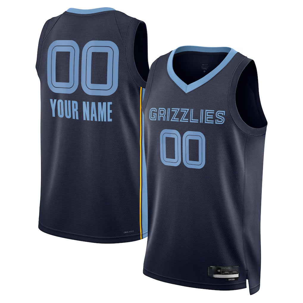 Kamcf Custom M.Grizzlies Navy Swingman Stitched Jerseys- Icon Edition