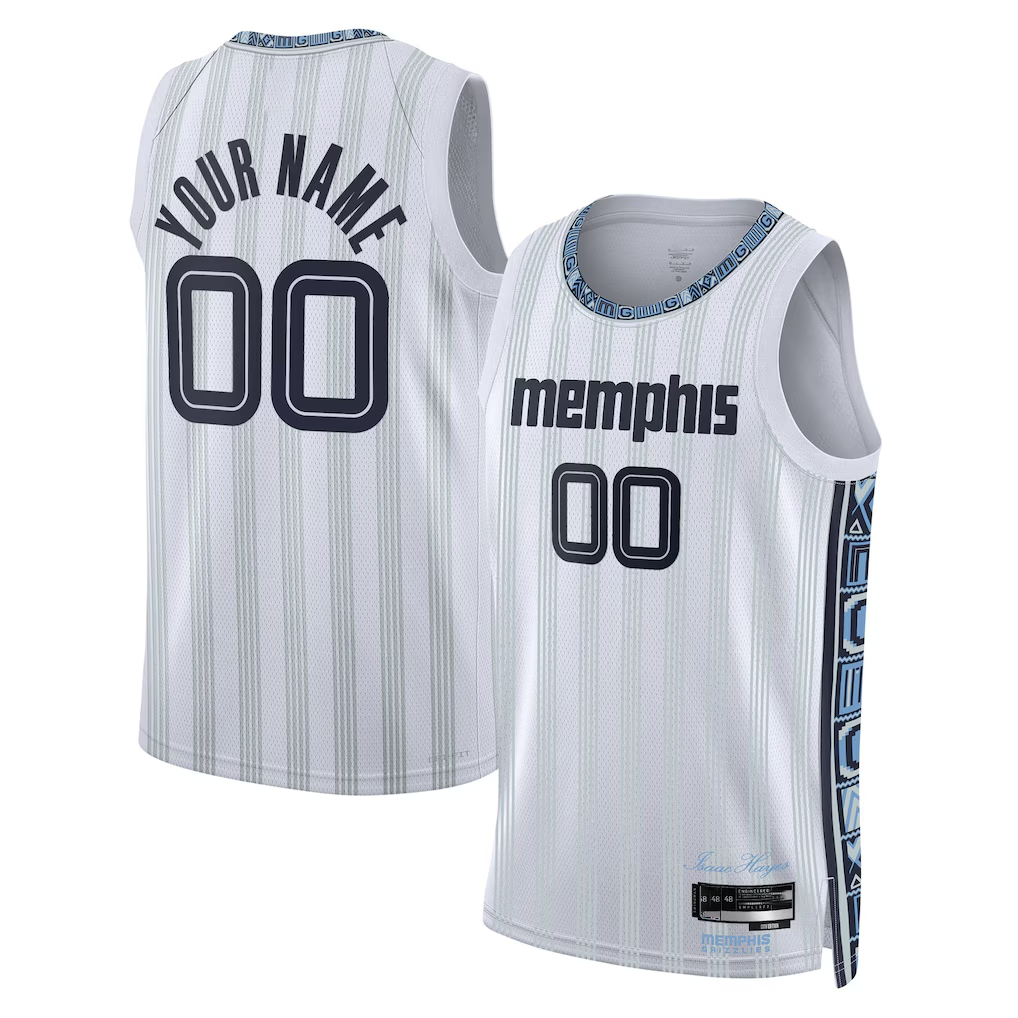 Kamcf Custom M.Grizzlies White 202526 City Edition Swingman Stitched Jerseys