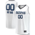 Kamcf Custom M.Grizzlies White Fast Break Replica Stitched Jerseys- Association Edition