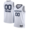 Kamcf Custom M.Grizzlies White Swingman Stitched Jerseys- Association Edition
