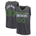 Kamcf Custom M.Timberwolves Anthracite Fast Break Stitched Jerseys- Icon Edition