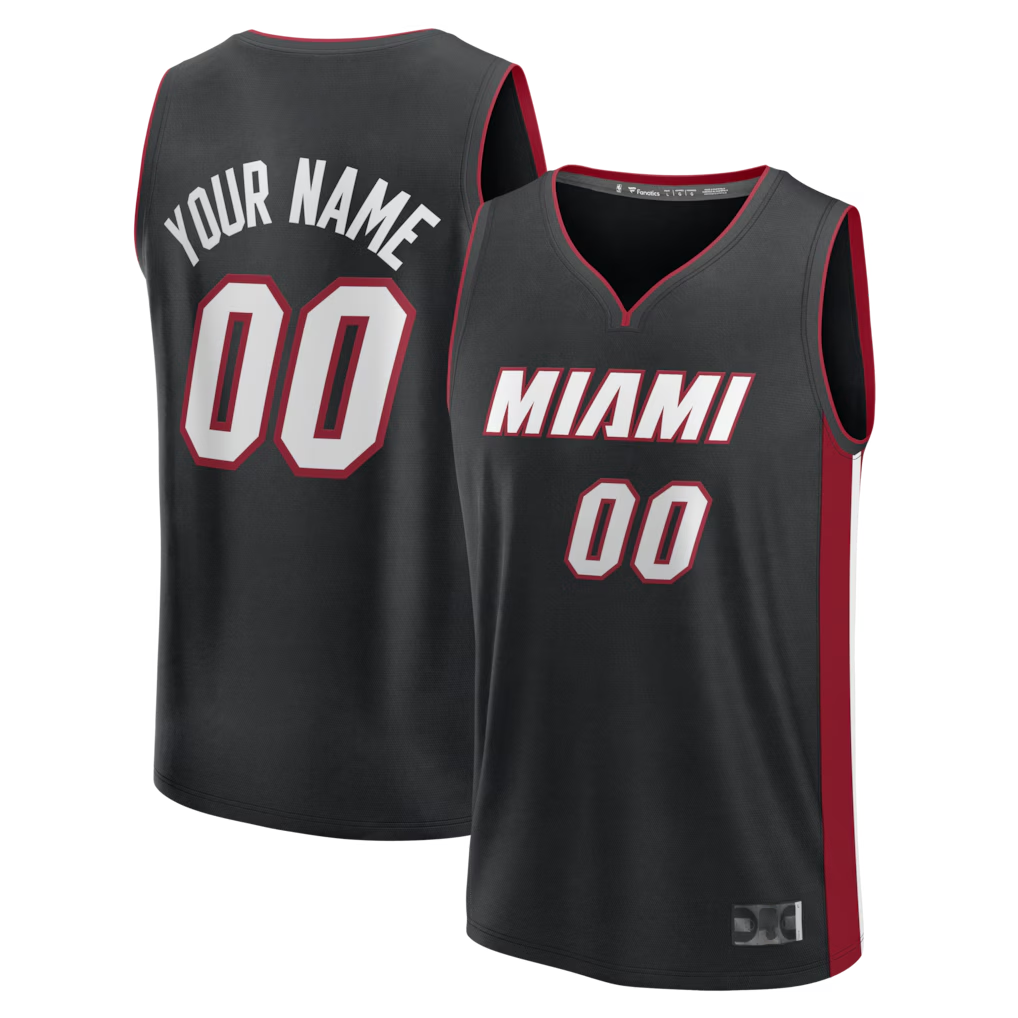 Kamcf Custom M.Heat  Black Fast Break Jerseys - Icon Edition