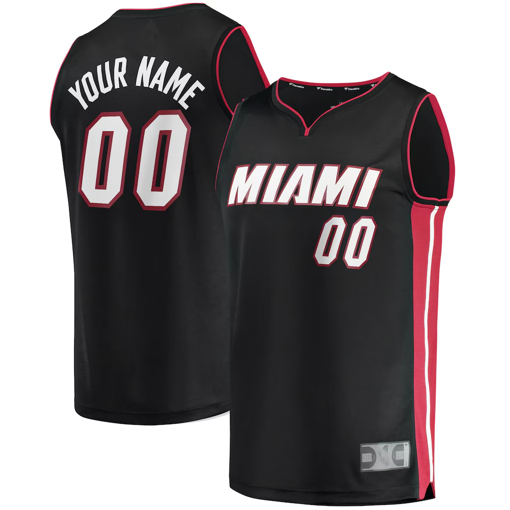 Kamcf Custom M.Heat Black Fast Break Replica Jerseys - Icon Edition