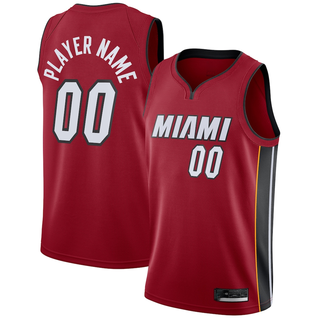 Kamcf Custom M.Heat Heat Jordan Brand Red Swingman Jerseys - Statement Edition