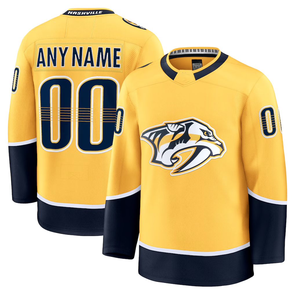 Kamcf Custom N.Predators Gold Home Premium Jerseys