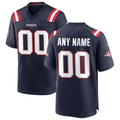 Kamcf Custom NE.Patriots  Navy Custom Game Stitched Jerseys
