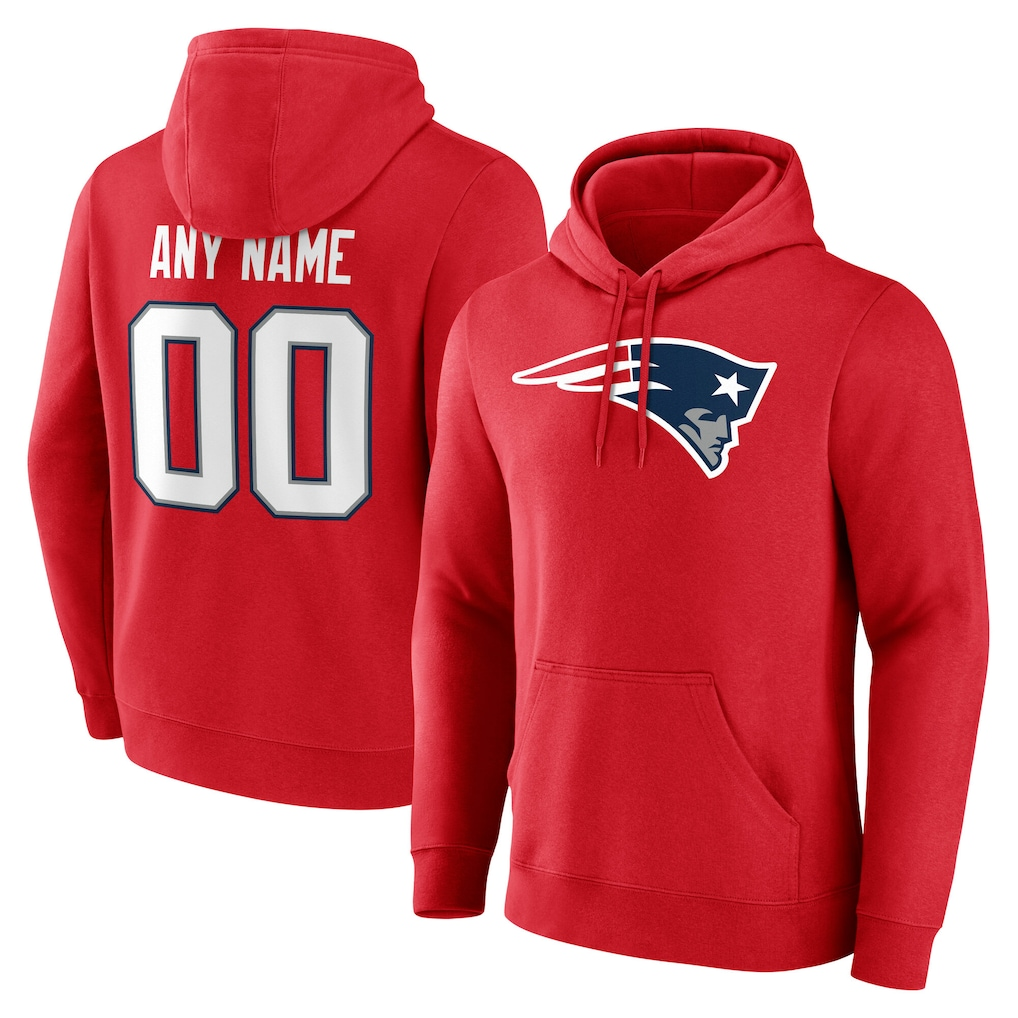 Kamcf Custom NE.Patriots Red Team Authentic Personalized Name & Number Hoodie Stitched Jerseys