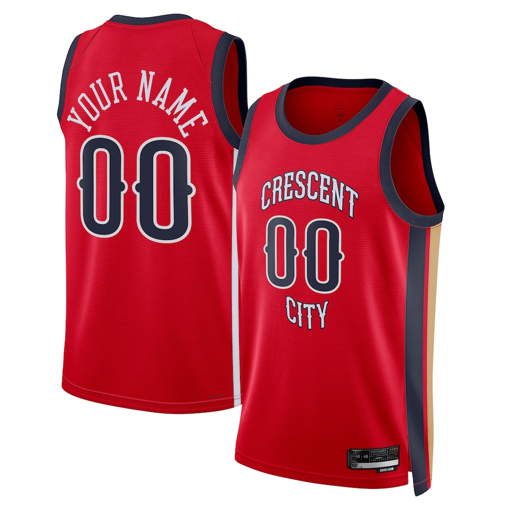 Kamcf Custom NO.Pelicans Jordan Brand Red Swingman Stitched Jerseys- Statement Edition