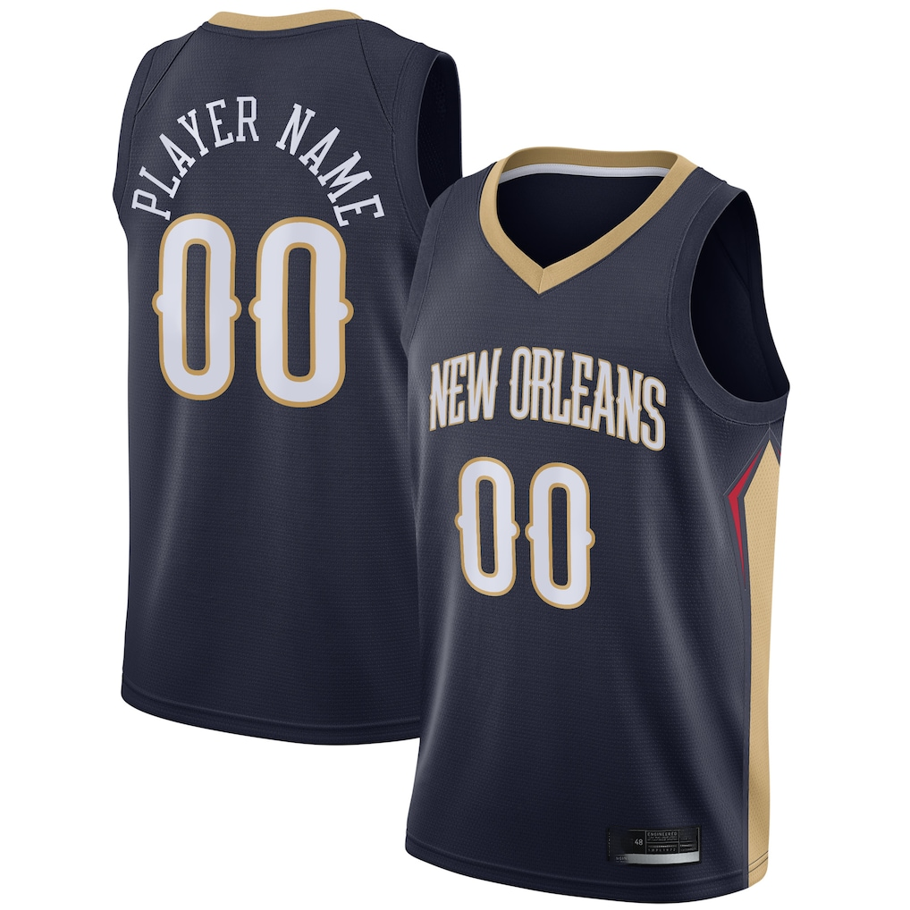 Kamcf Custom NO.Pelicans Navy Swingman Stitched Jerseys- Icon Edition