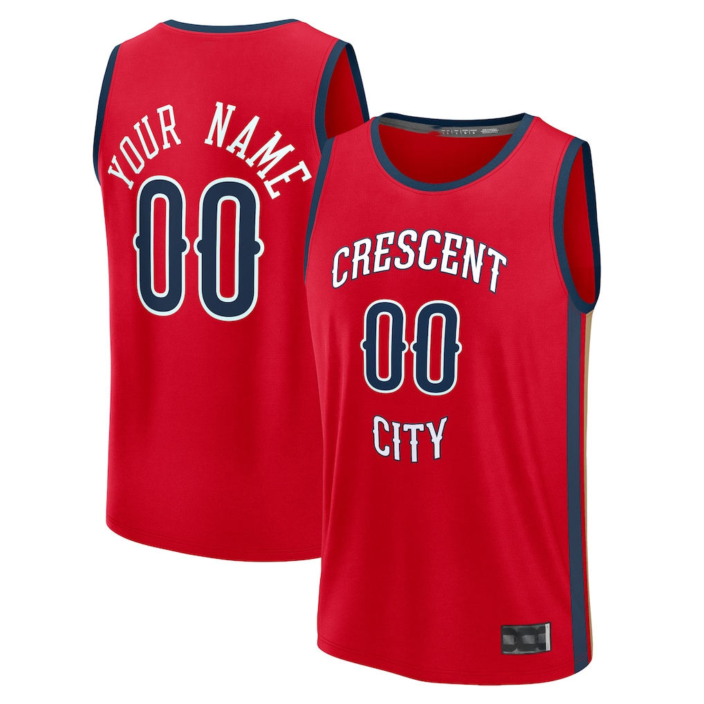 Kamcf Custom NO.Pelicans Red Fast Break Stitched Jerseys- Statement Edition