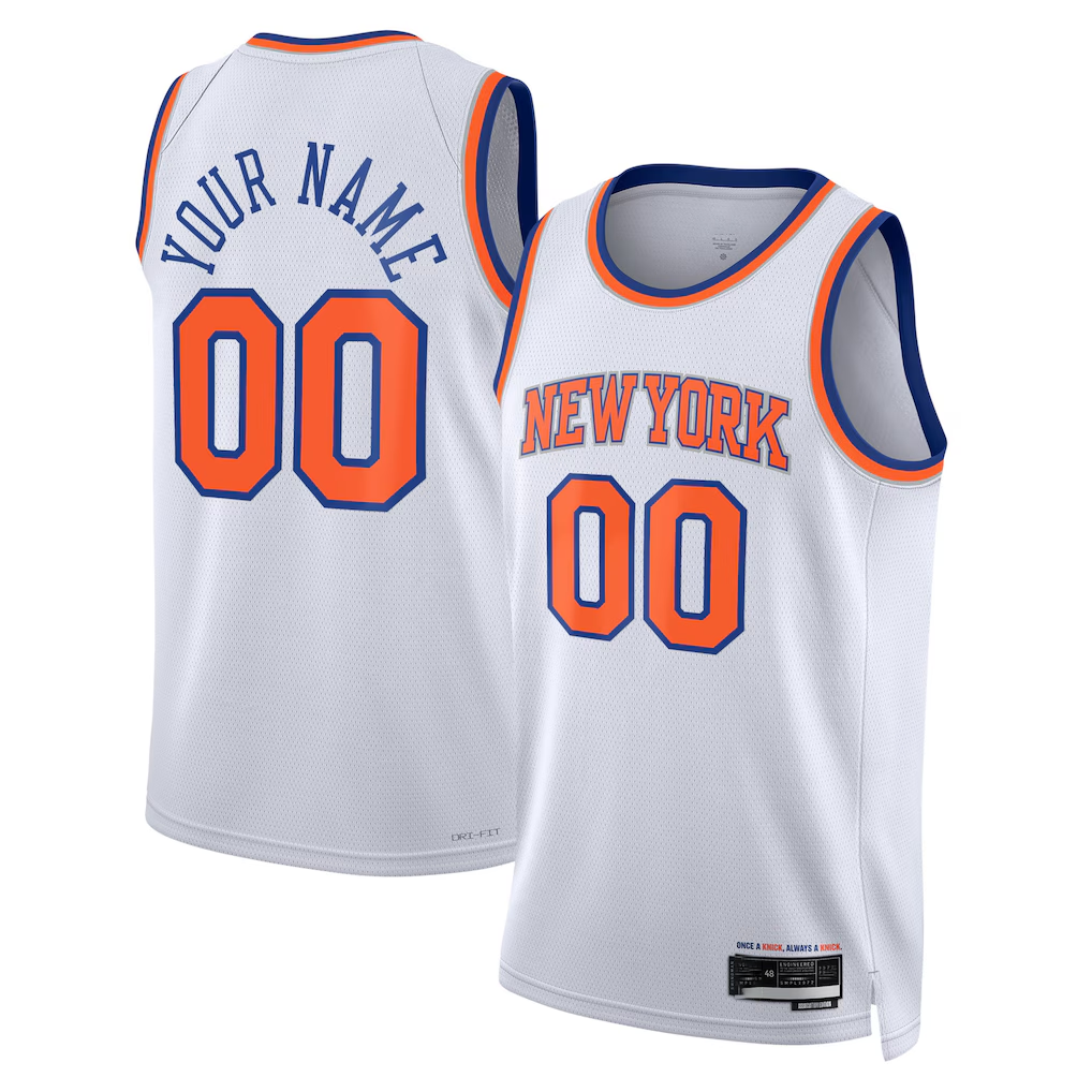 Kamcf Custom NY.Knicks White Swingman Jerseys - Association Edition