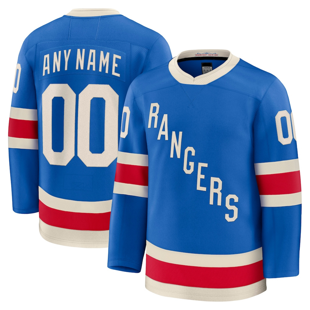 Kamcf Custom NY.Rangers Blue Centennial Premium Jerseys