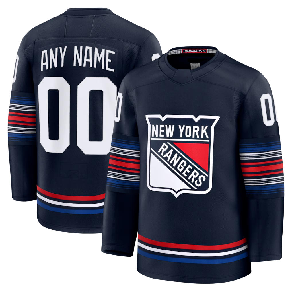 Kamcf Custom NY.Rangers Navy Alternate Premium Jerseys