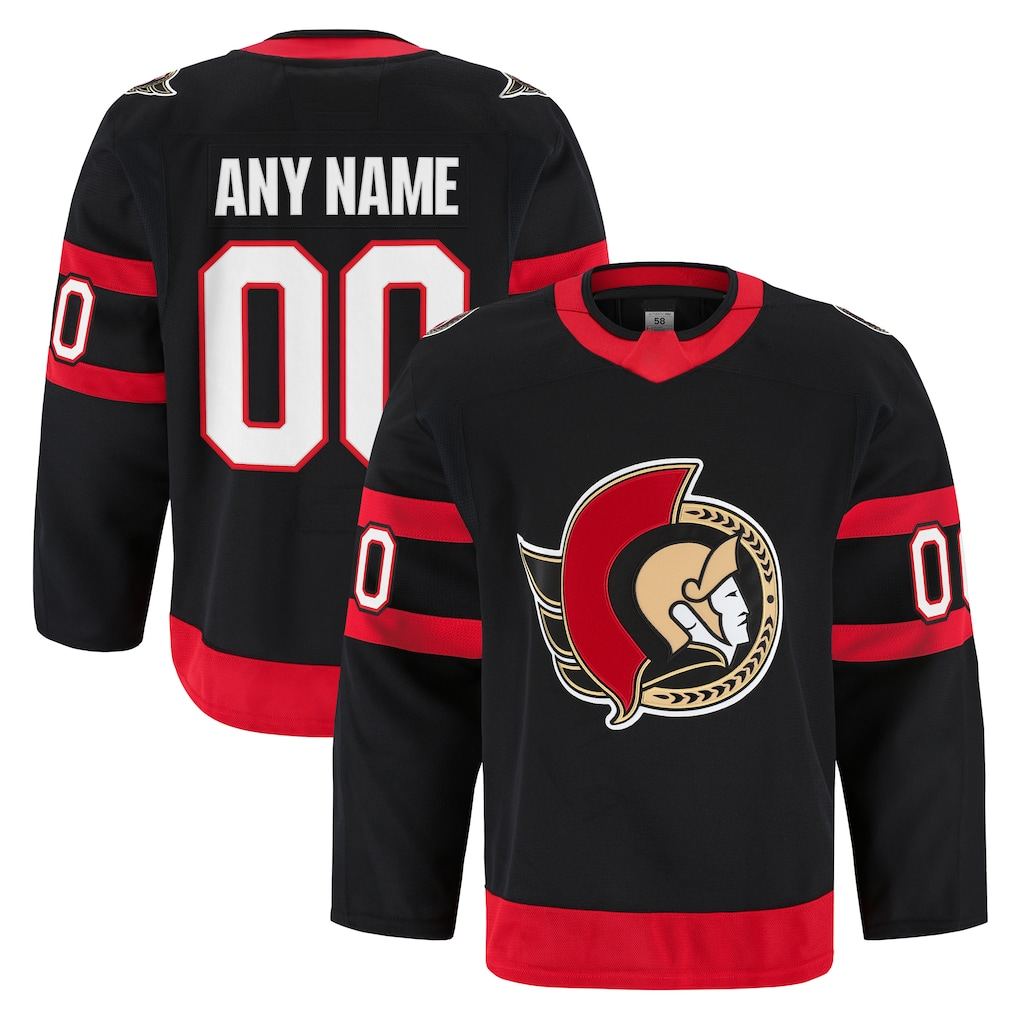 Kamcf Custom O.Senators Black Home Authentic Pro Jerseys