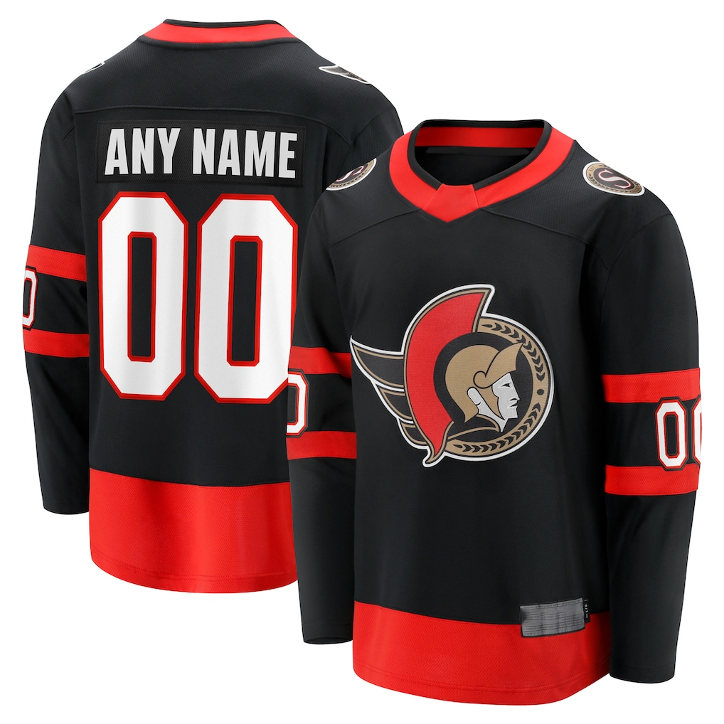 Kamcf Custom O.Senators Black Home Breakaway Jerseys