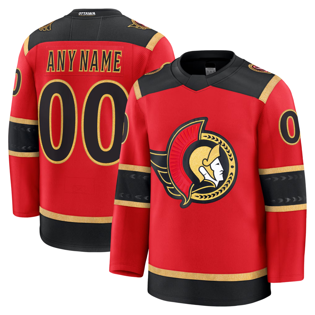 Kamcf Custom O.Senators Red Alternate Premium Jerseys