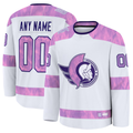 Kamcf Custom O.Senators White 2024 Hockey Fights Cancer Practice Jerseys