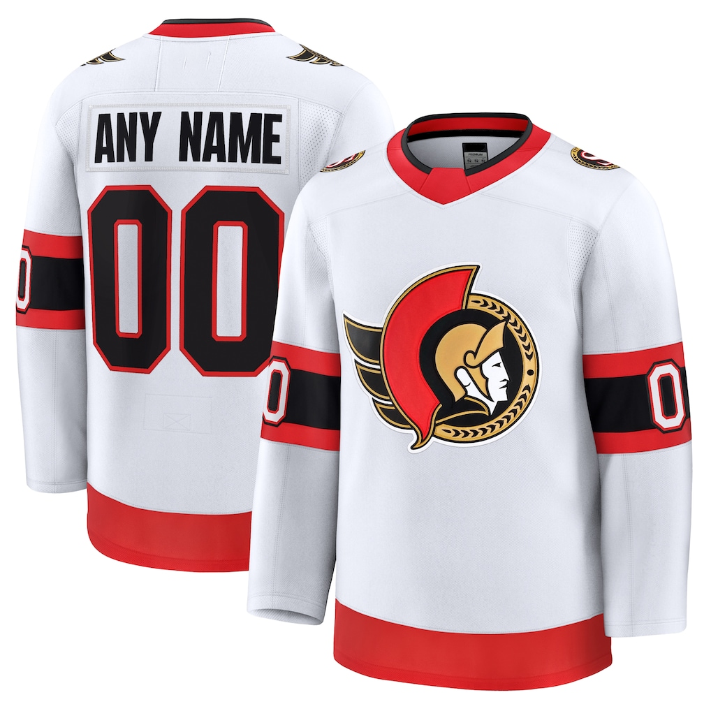 Kamcf Custom O.Senators White Away Premium Jerseys