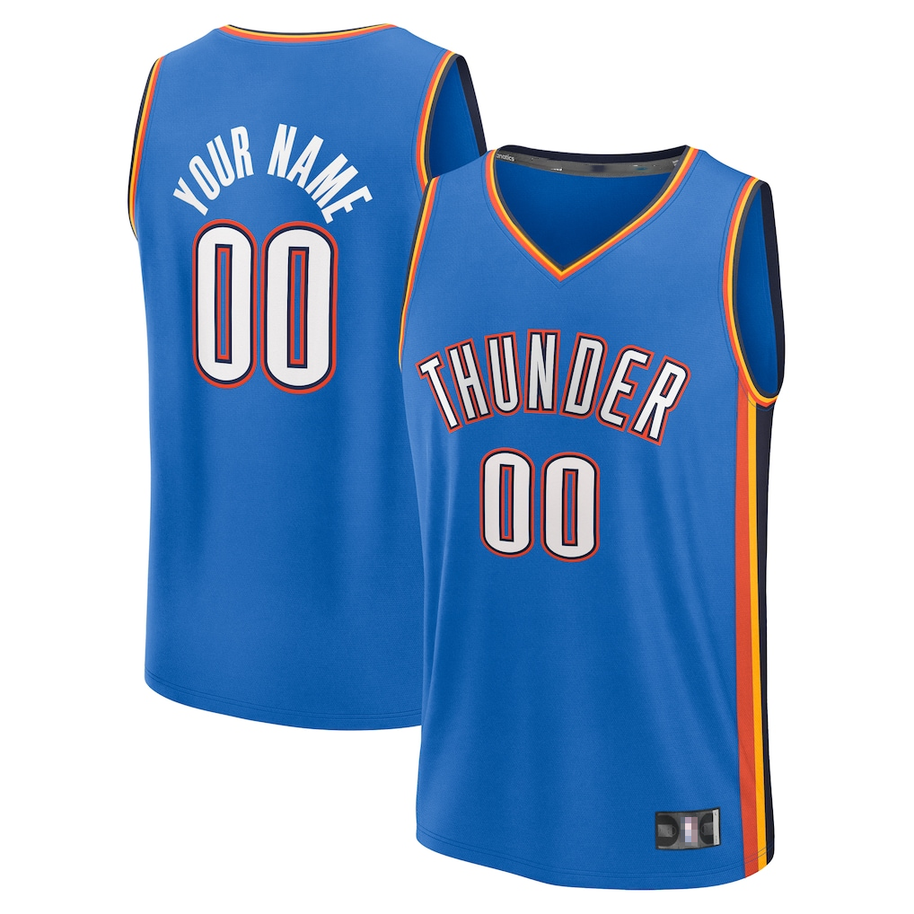 Kamcf Custom OC.Thunder Blue Fast Break Stitched Jerseys - Icon Edition
