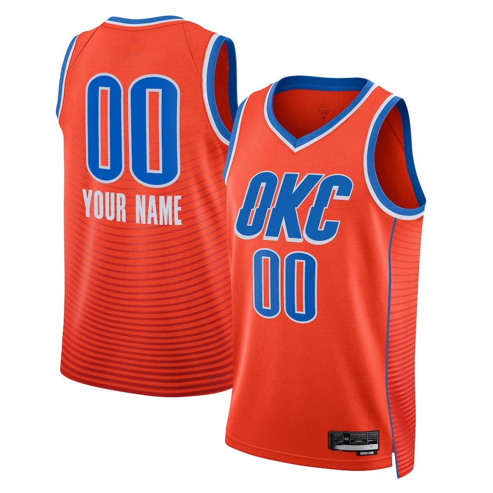 Kamcf Custom OC.Thunder Jordan Brand Orange 202223 Swingman Stitched Jerseys - Statement Edition