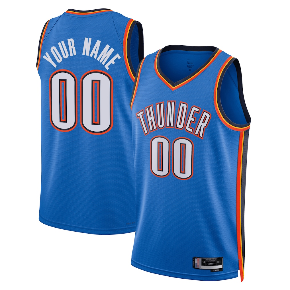 Kamcf Custom OC.Thunder Blue Fast Break Stitched Jerseys- Statement Edition