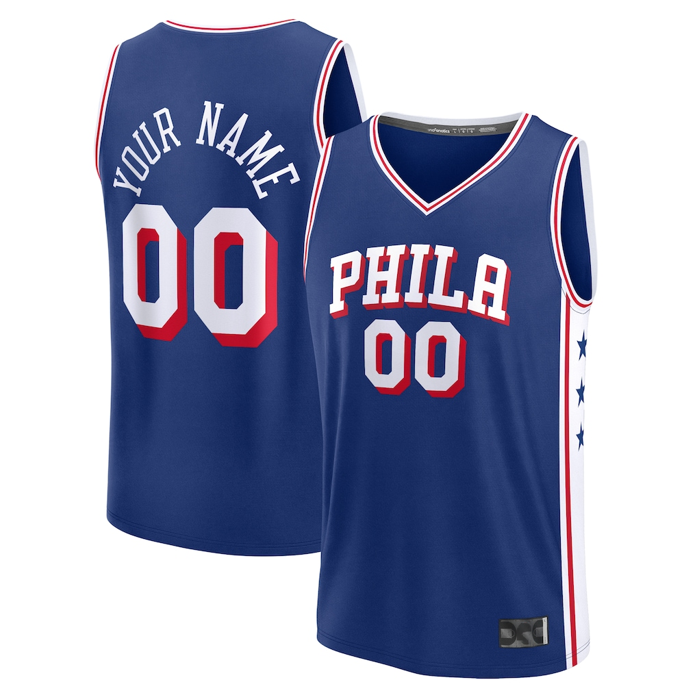 Kamcf Custom P.76ers Blue Fast Break Jerseys - Icon Edition