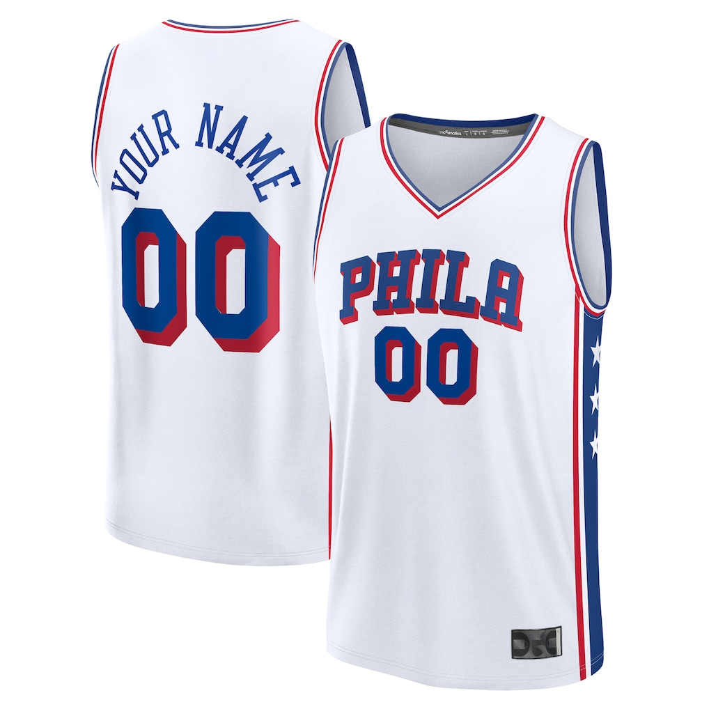 Kamcf Custom P.76ers  White Fast Break Jerseys - Association Edition