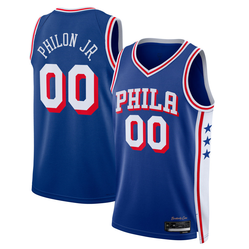 Kamcf Custom P.76ers Labaron Philon Jr. Royal Swingman Jerseys - Icon Edition