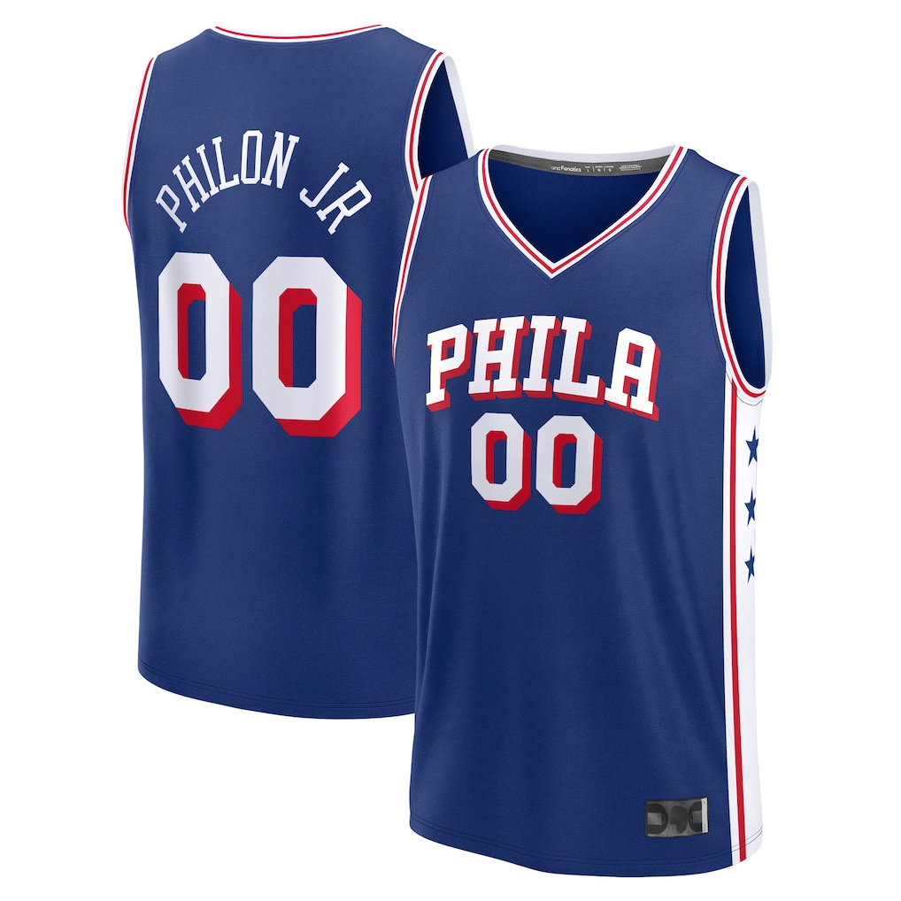 Kamcf Custom P.76ers Labaron Philon Jr  Royal 2026  Draft First Round Pick Fast Break Jerseys - Icon Edition