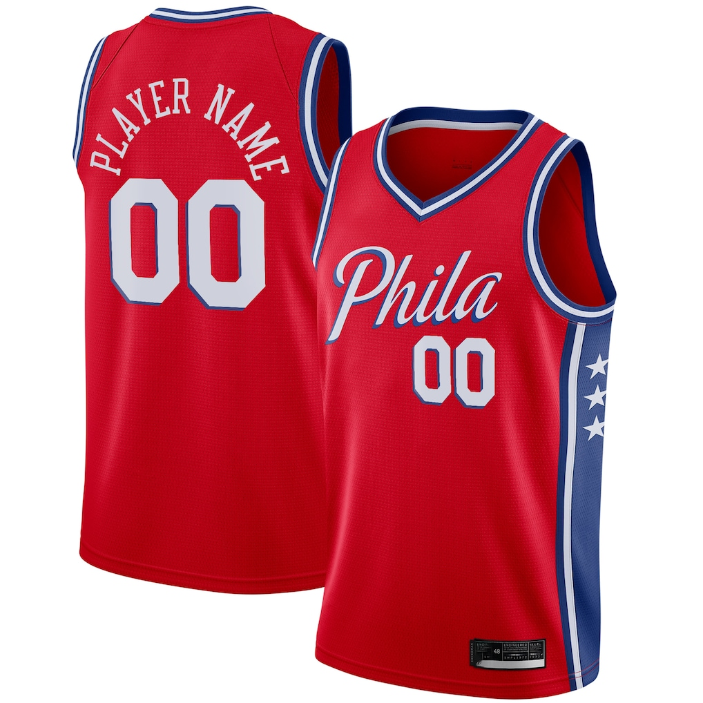Kamcf Custom P.76ers Red Swingman Jerseys - Statement Edition