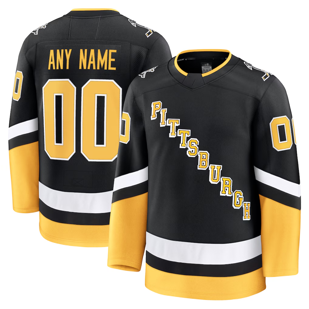 Kamcf Custom P.Penguins Black Alternate Premium Jerseys