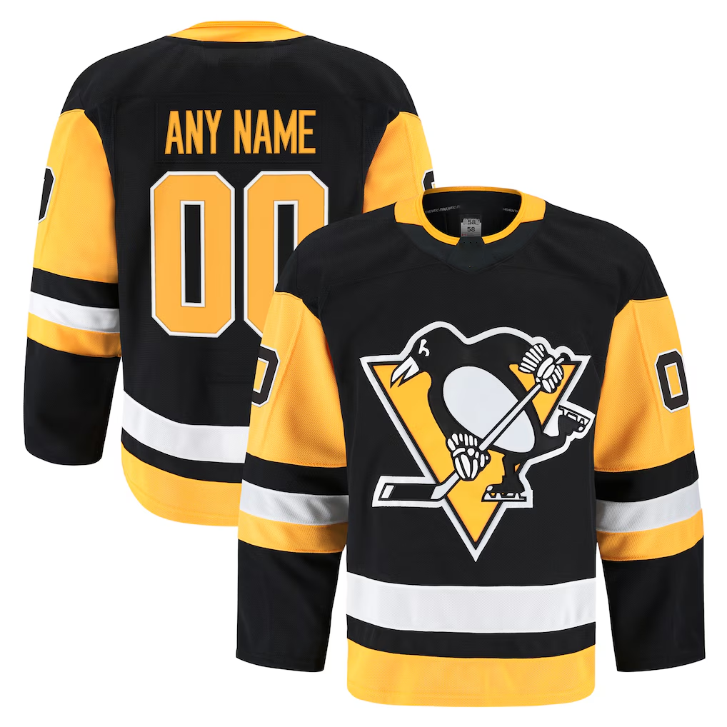 Kamcf Custom P.Penguins Black Home Authentic Pro Jerseys