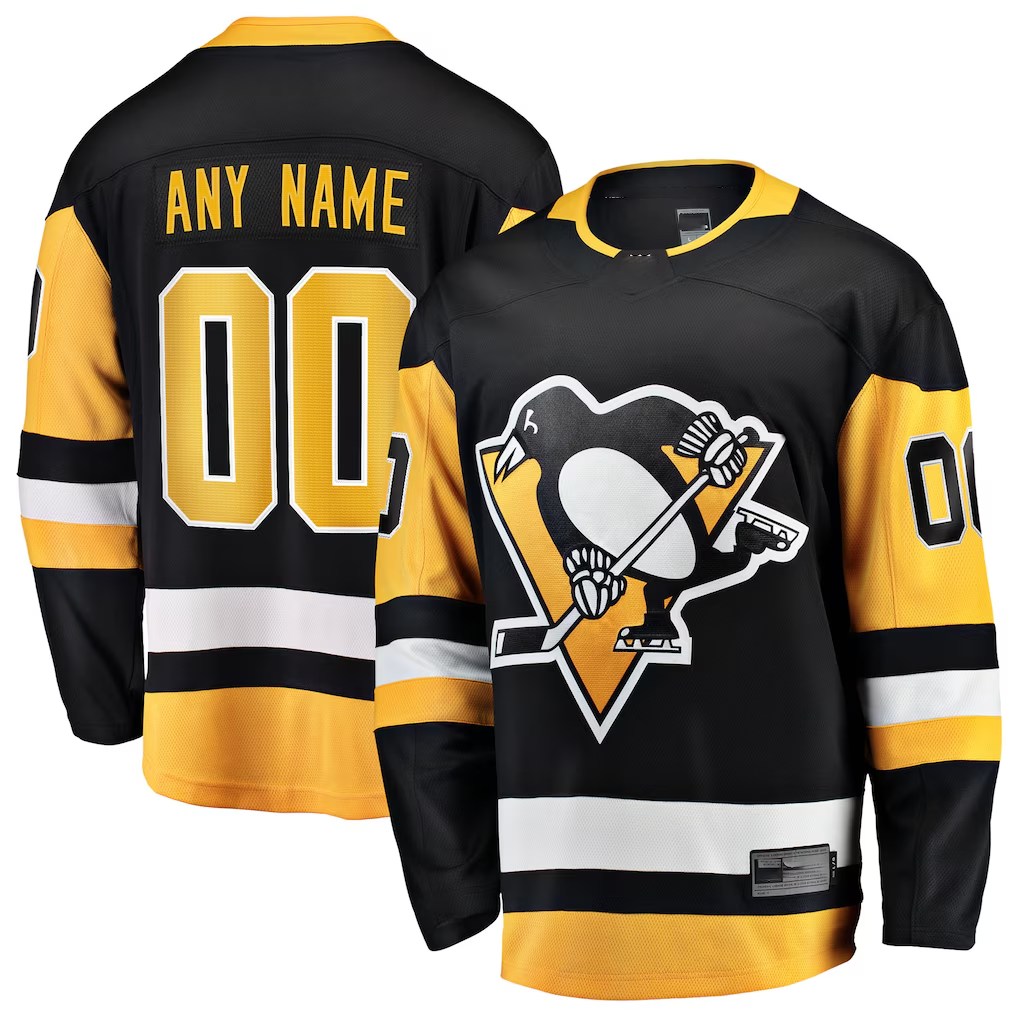 Kamcf Custom P.Penguins Black Home Breakaway Jerseys