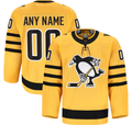 Kamcf Custom P.Penguins Gold Alternate Authentic Pro Jerseys