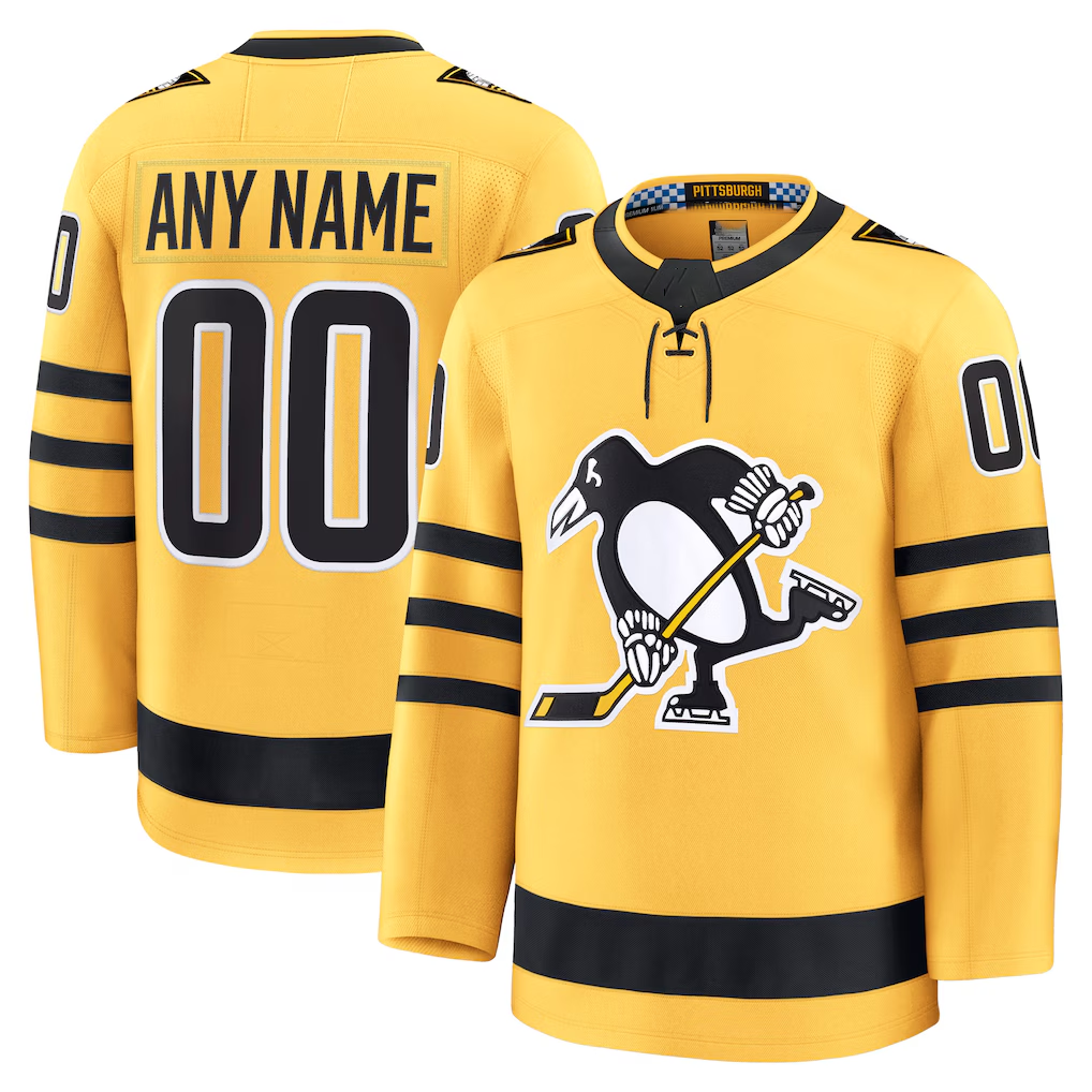 Kamcf Custom P.Penguins Gold Alternate Premium Jerseys