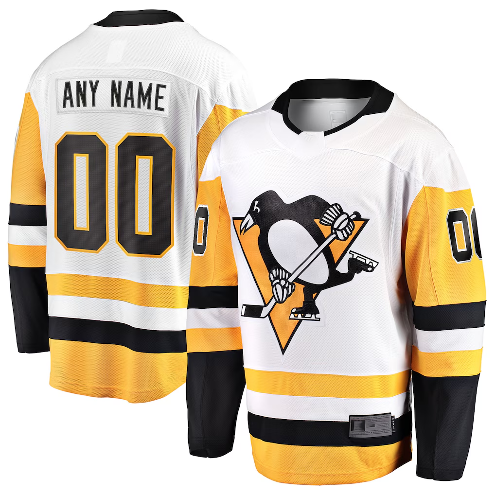 Kamcf Custom P.Penguins White Away Breakaway Jerseys